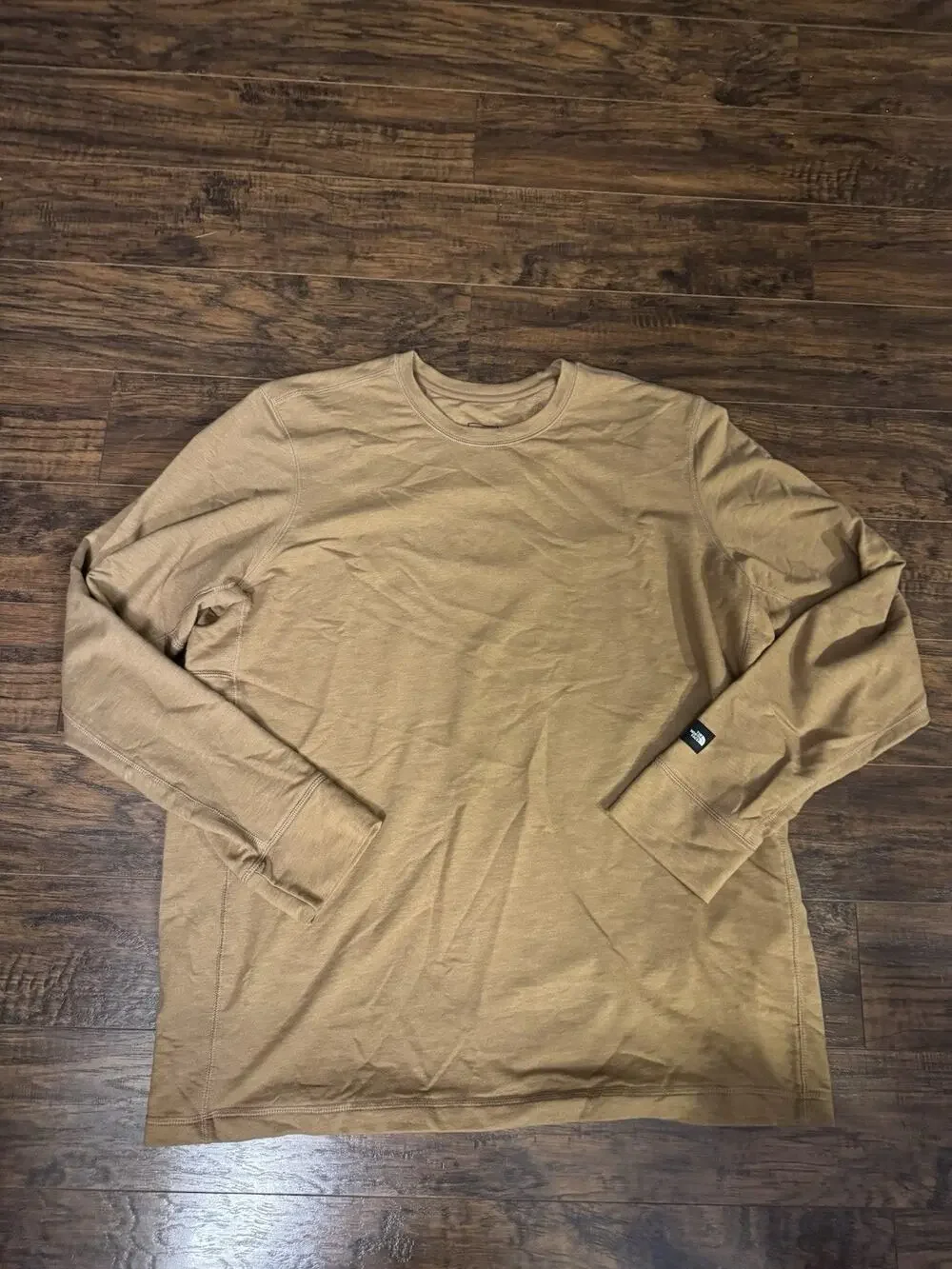 The North Face Shirt Mens Brown Long Sleeve Crew Neck Soft Stretch XXL